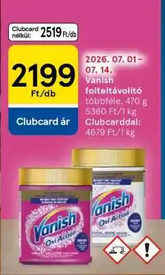 Tesco Vanish folteltávolító ajánlat