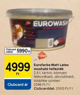 Tesco Eurofarbe Matt Latex mosható falfesték ajánlat