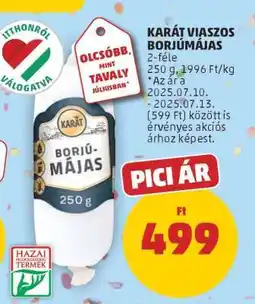 PENNY KARÁT Viaszos Borjúmájas ajánlat