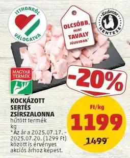 PENNY Kockázott Sertés Zsírszalonna ajánlat