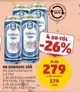 PENNY HB Dobozos Sör ajánlat