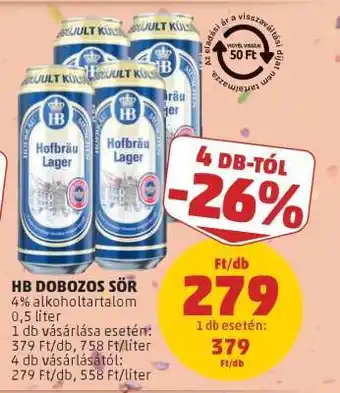 PENNY HB Dobozos Sör ajánlat