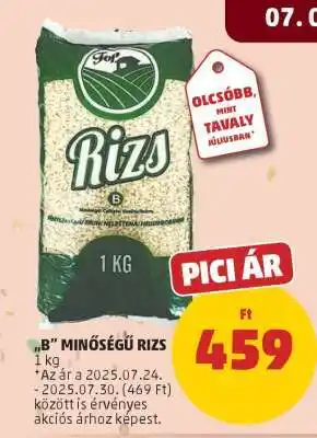 PENNY B minőségű rizs ajánlat