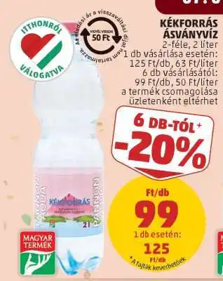 PENNY Kékforrás Ásványvíz ajánlat
