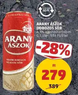 PENNY Arany Ászok Dobozos Sör ajánlat