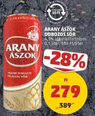 PENNY Arany Ászok Dobozos Sör ajánlat
