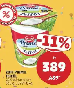 PENNY Zott Primo Tejföl ajánlat