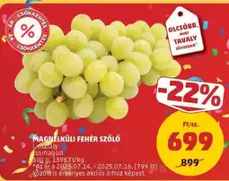 PENNY Magnélküli fehér szőlő ajánlat