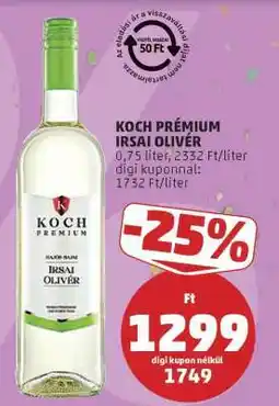 PENNY Koch Prémium Irsai Olivér ajánlat