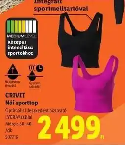 Lidl CRIVIT Női sporttop ajánlat