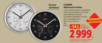 Lidl Livarno Rádióvezérelt falióra ajánlat