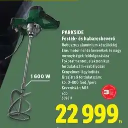 Lidl PARKSIDE Festék- és habarcskeverő ajánlat