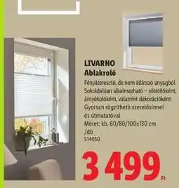 Lidl LIVARNO Ablakroló ajánlat
