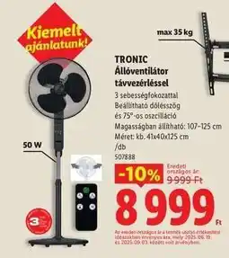 Lidl TRONIC Állóventilátor távezérléssel ajánlat