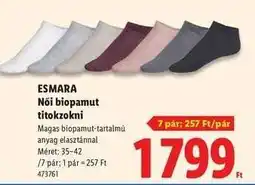 Lidl esmara Női biopamut titokzokni ajánlat