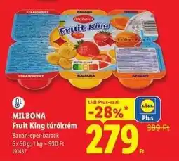 Lidl MILBONA Fruit king túrókrém ajánlat