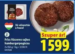 Lidl Friss fűszeres sajtos hamburgerpogácsa ajánlat