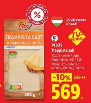 Lidl PILOS Trappista sajt ajánlat