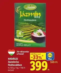 Lidl HADÁSZI Jázminrizs főzőtasakban ajánlat