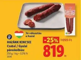 Lidl HAZÁNK KINCSEI Csabai / Gyulai pároskolbász ajánlat