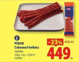 Lidl PIKOK Cabanossi kolbász ajánlat