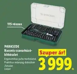 Lidl PARKSIDE Racsnis csavarhúzó-bitkészlet ajánlat