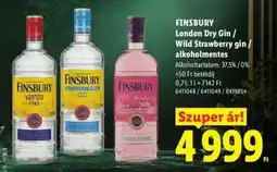 Lidl FINSBURY London Dry Gin / Wild Strawberry gin / alkoholmentes ajánlat