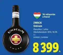 Lidl Zwack Unicum ajánlat