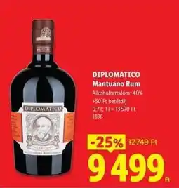 Lidl Diplomático Mantuano Rum ajánlat