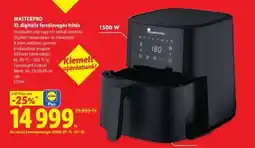 Lidl Masterpro XL digitális forrólevegős fritőz ajánlat