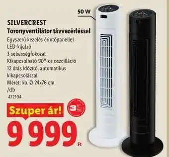 SILVERCREST Toronyventilátor távezérléssel