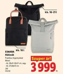 Lidl ESMARA Hátizsák ajánlat
