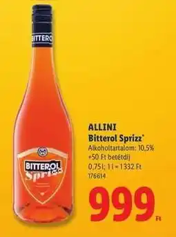 Lidl ALLINI Bitterol Sprizz ajánlat
