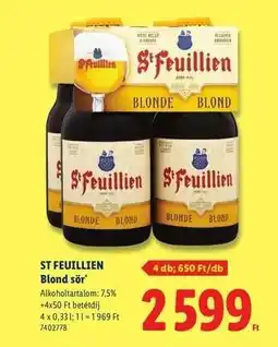 Lidl St-Feuillien Blond sör ajánlat