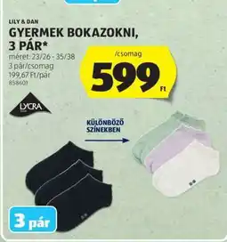ALDI Lily & Dan Gyermek Bokazokni, 3 pár ajánlat