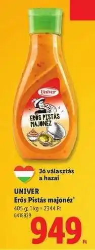 Lidl UNIVER Erős Pistás majonéz ajánlat