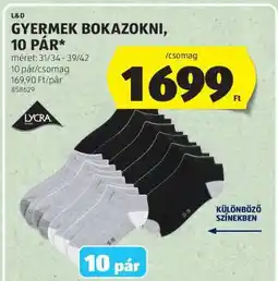 ALDI Gyermek bokazokni, 10 pár ajánlat