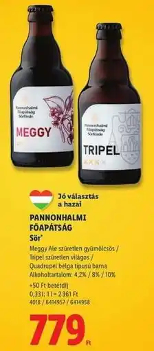 Lidl PANNONHALMI FŐAPÁTSÁG Sör ajánlat