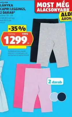 ALDI Lányka Capri Leggings, 2 Darab ajánlat