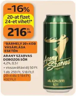 Auchan Arany Szarvas Dobozos Sör ajánlat
