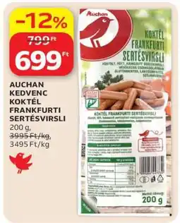 Auchan Auchan Kedvenc Koktél Frankfurti Sertésvirsli ajánlat