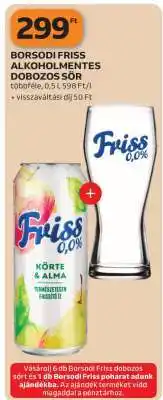 Auchan Borsodi Friss Alkoholmentes Dobozos Sör ajánlat