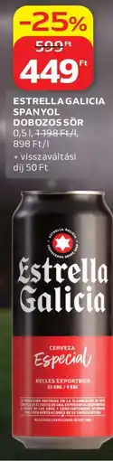 Auchan Estrella Galicia Spanyol Dobozos Sör ajánlat