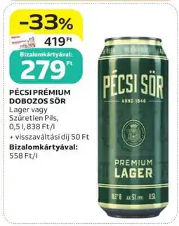 Auchan Pécsi Prémium dobozos sör ajánlat