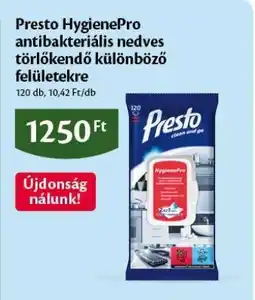 EcoFamily Presto HygienePro antibakteriális nedves törlőkendő különböző felületekre ajánlat