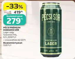 Auchan Pécsi Prémium dobozos sör ajánlat