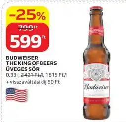 Auchan BUDWEISER THE KING OF BEERS ÜVEGES SÖR ajánlat