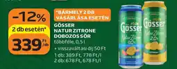 Auchan Gösser Natur Zitrone Dobozos Sör ajánlat