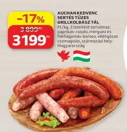 Auchan Auchan Kedvenc Sertés Tüzes Grillkolbász Tál ajánlat
