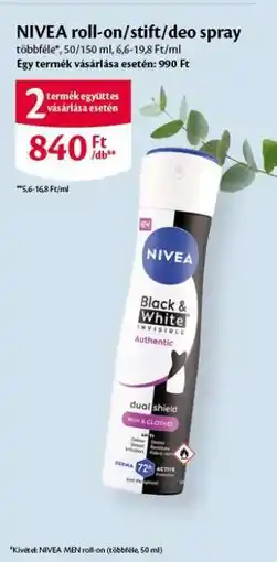 EcoFamily NIVEA roll-on/stift/deo spray ajánlat